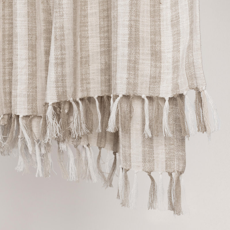 Linna 100% Cotton Ivory/Natural 50"X70" Throw Blanket