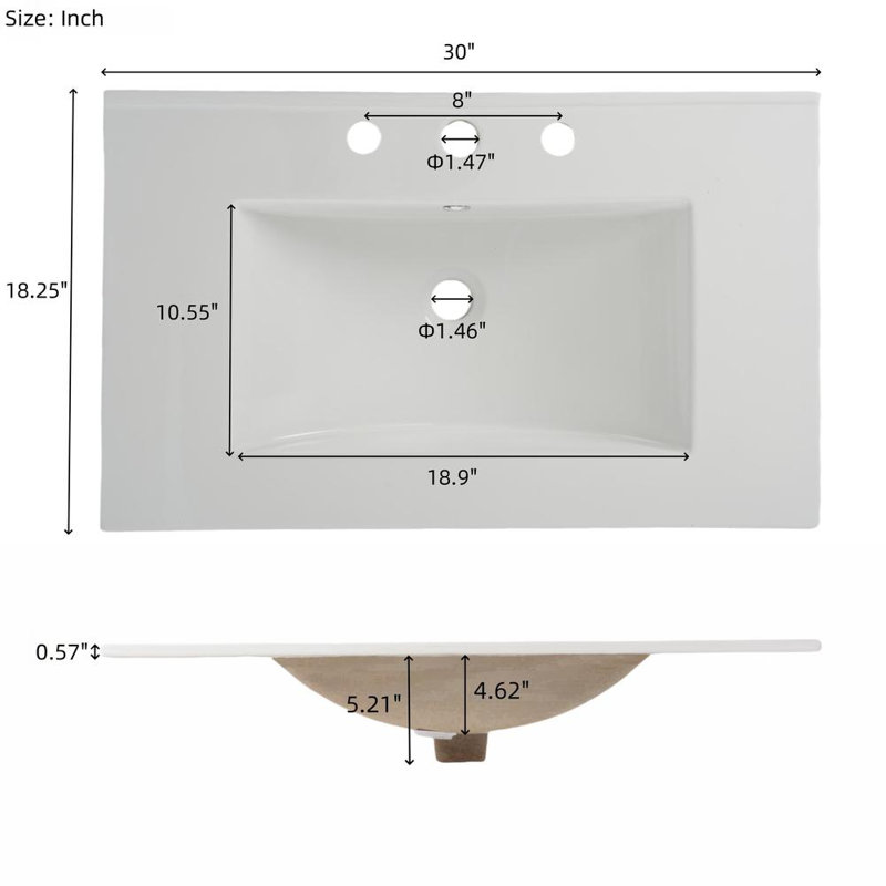 Stylish Wood Frame Vanity, White