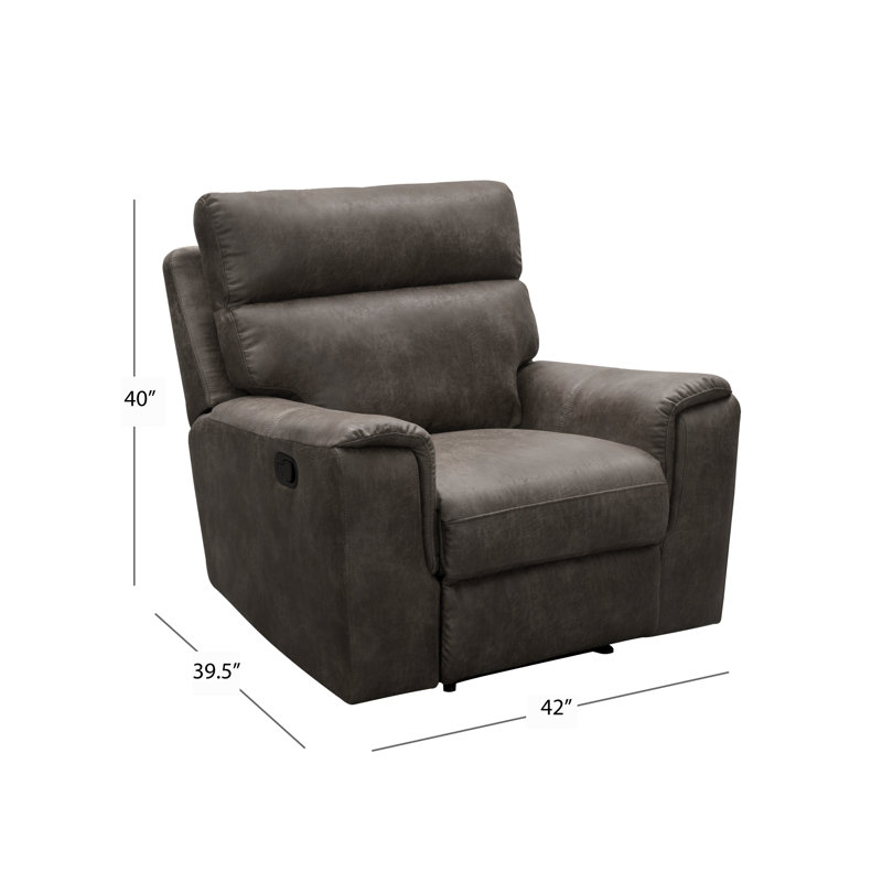 Fauteuil inclinable manuel standard de 39,5 po de largeur Nobleboro, Polyester brun espresso