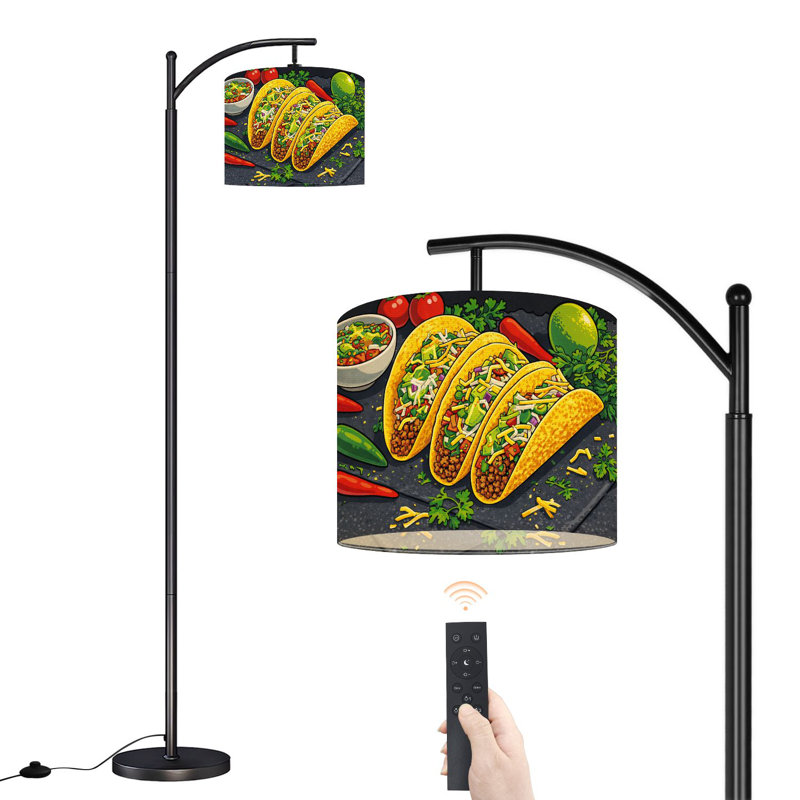 Lampe sur pied à arc avec abat-jour réglable