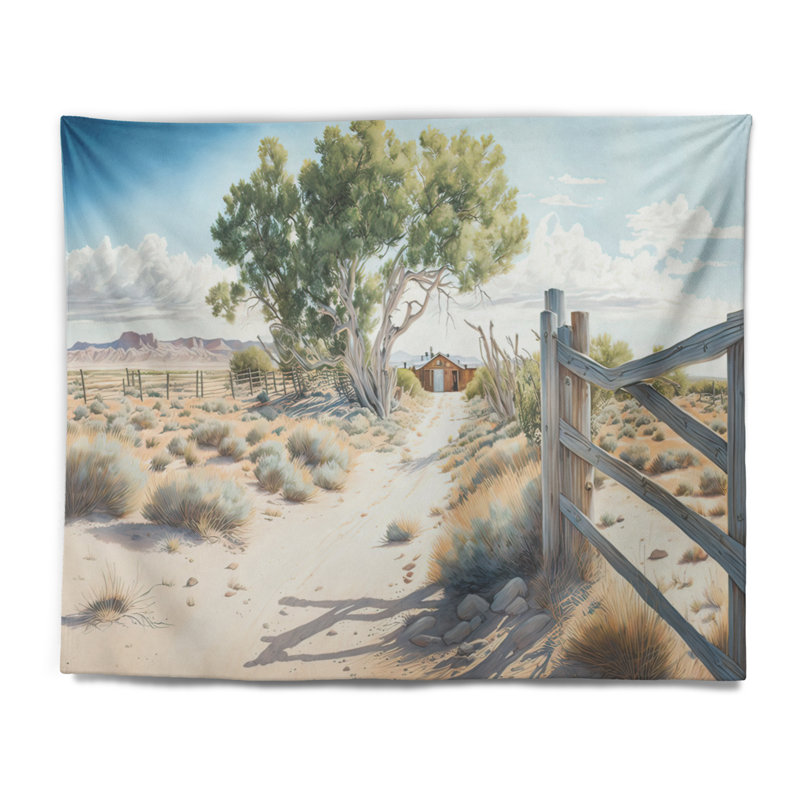 Tapisserie en polyester jaune Barn, H 50 po x l 60 po