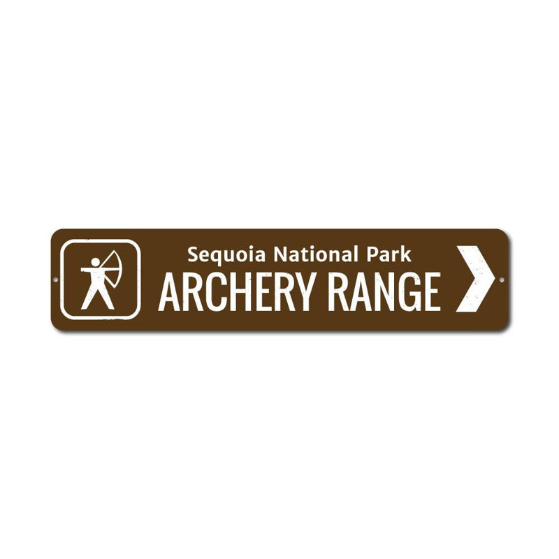 Plaque en aluminium Archery Range, H 4 po x l 18 po x P 0,04 po