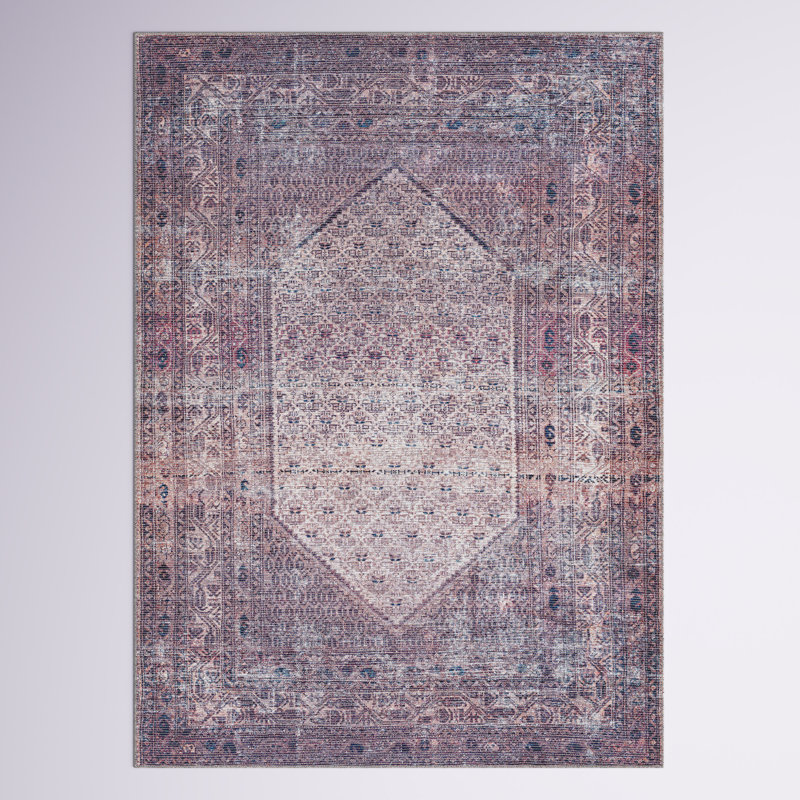Dicken Washable Oriental Indoor Rug, Rectangle 6'7" x 9'