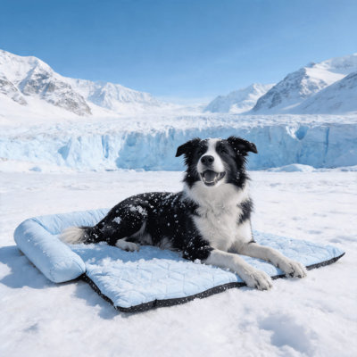 Grand lit rafraîchissant pour chien avec appui-tête - Tapis de refroidissement pour animaux de compagnie surélevé pour l'été, tapis antidérapant portatif avec coussin intégré, surface de couchage fraîche et confortable pour petits et moyens chiens et chats jusqu'à 22 lb