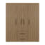 Armoire 4 portes avec tiroirs et tablettes de rangement, design moderne, chêne naturel-1246375609