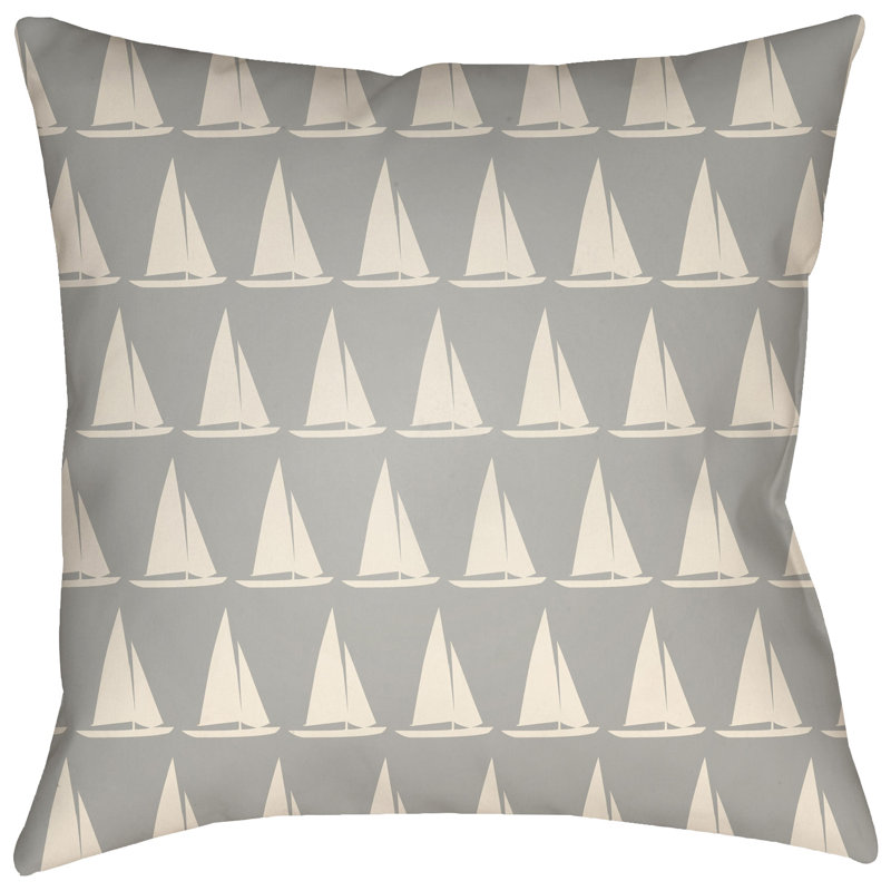 Litchfield Sumter Geometric Outdoor Reversible Throw Pillow, 16" H x 16" W, Poppy Red/Ivory