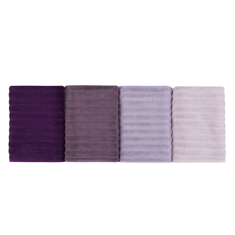 Ensemble de 4 serviettes de bain en coton turc, Mauve