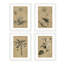 Ensemble de 4 impressions rétro encadrées sur papier, ensemble de 4 plantes rétro-93012478-93012480