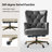 Heeg Transitional Genuine Leather Wingback Design 360° Swivel Tilting Lock Office Chair with Tufted Backrest-449270417
