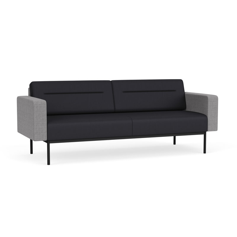 Canapé de réception Darsey, Avec alimentation, Noir Patriot Plus; gris chambray, Noir