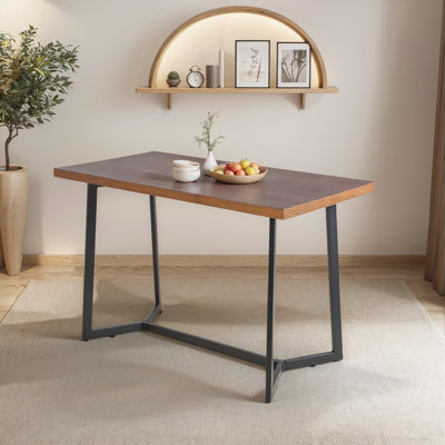 Industrial 47.2Inch  Bar Table Vintage Design Bistro Table Rustic Kitchen Dining Breakfast Desk Farmhouse Office Computer Desk Wooden Top Pub Coffee Table