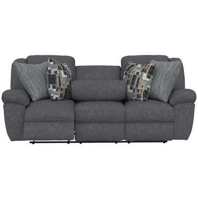 Trifecta Reclining Sofa with 3 Reclining Seats and Drop Down Table by Hokku Designs