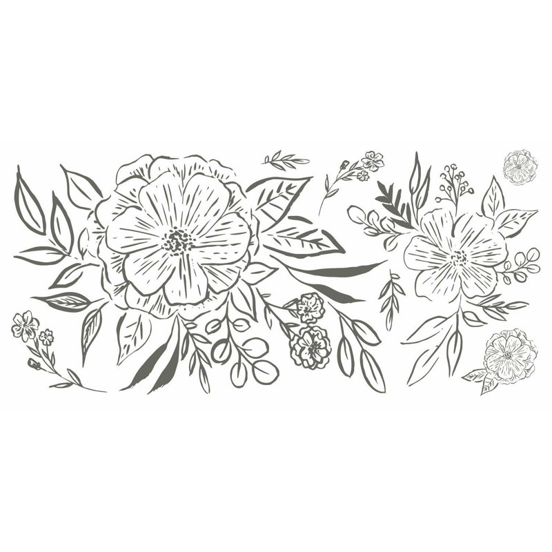 Beth Schneider Floral Sketch Peel and Stick Wall Decals