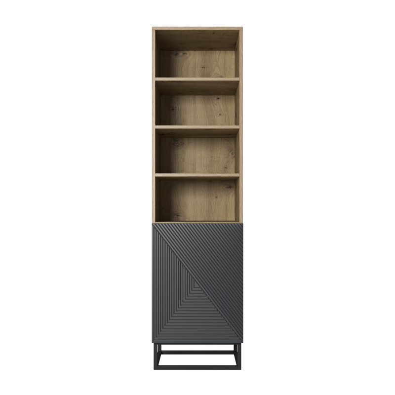 Azjon 190cm H x 50cm W Standard Bookcase, Artisan/Rivier Stone