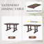Table de salle à manger extensible de 60 à 78 po, table de cuisine en bois de ferme avec rallonge amovible, grande table extensible pour 4 à 8 personnes-1136550010