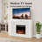 53.5" Electric Fireplace Heater Mantel Tv Stand With Remote Control, Overheat Protection White-183688014