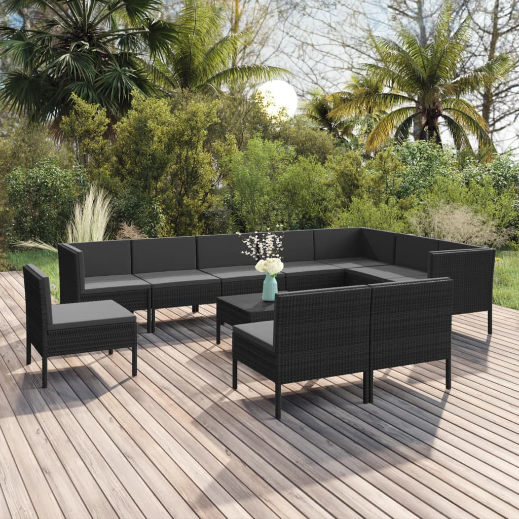 11-Sitzer Lounge-Set Jayshing aus Polyrattan mit Polster