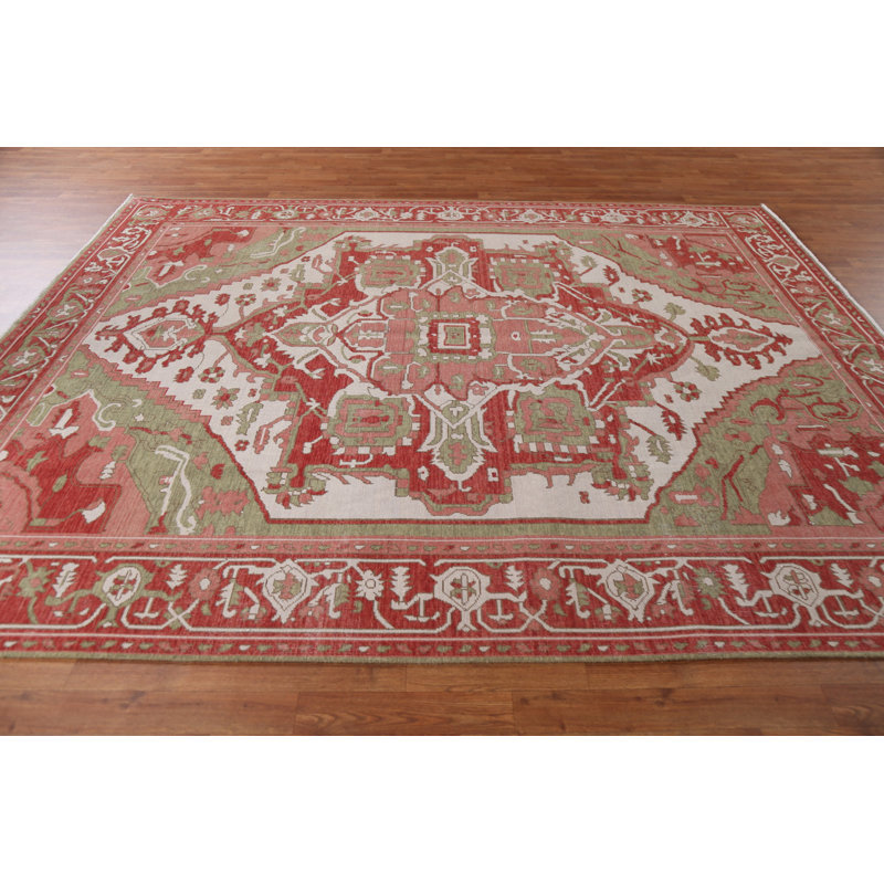 Tapis turc en laine Heriz Serapi noué à la main 8 x 10