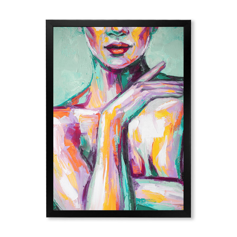 Pastel istic Seduction Woman III - Peinture, Cadre photo noir, H 20 po x l 12 po x P 1 po
