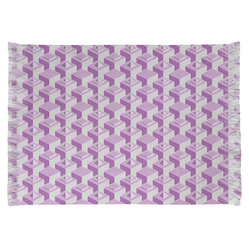 Tapis mauve à motif de gratte-ciel, Non