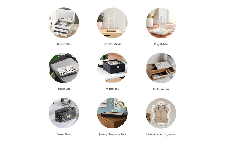 jewelry boxes & storage collage
