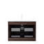 Armoire de meuble-lavabo flottant flottant en pierre frittée blanche à 2 tiroirs 30 po style scandinave rétro rayé noyer