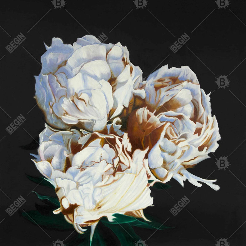 "Pivoines en fleurs" sur toile