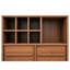 Armoire à vin moderne en noyer, buffet avec support à vin pour 12 bouteilles et 2 tiroirs, grande armoire à boissons avec rangement pour la salle à manger, la cuisine et le salon