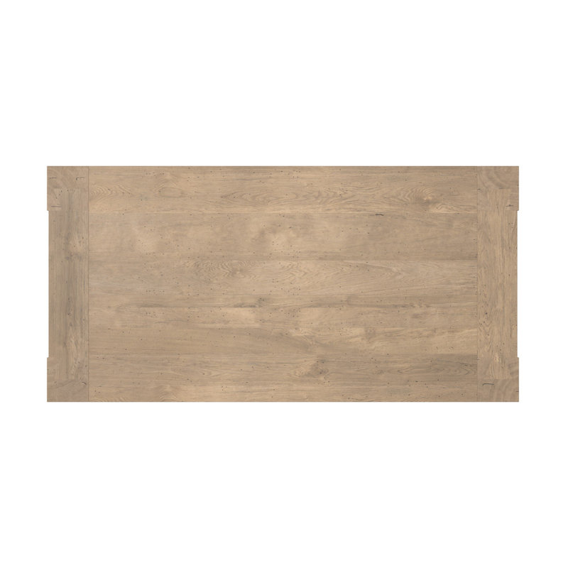 Abaso Oak Dining Table, 30'' H x 86'' W x 43'' D, Whitewash Rustic Wormwood Oak