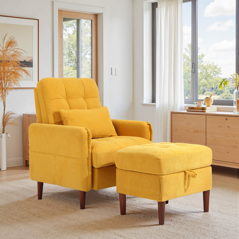 Upholstered Accent Chair, Orange