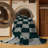 Machine Washable Checkered Blue Area Rug-14709213