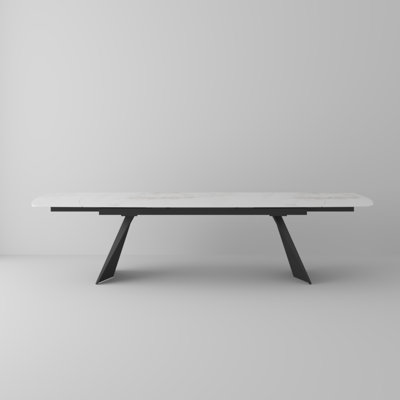 Joceline 78.8'' to 110.2” Extendable Oval Sintered Stone Dining Table For 10-12