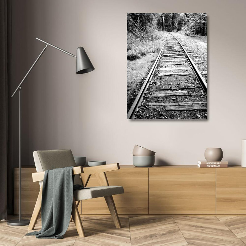 Art sur toile tendue, Astoria Grand Peck, Gail Gallery, Railroad Tracks, H 24 po x l 19 po