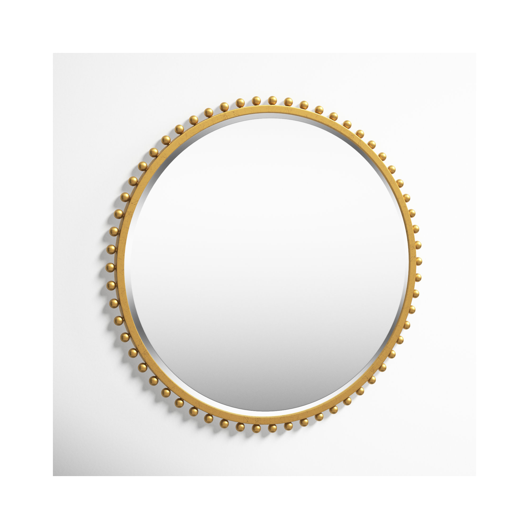 Bedonia 32" Round Metal Wall Mirror, Gold