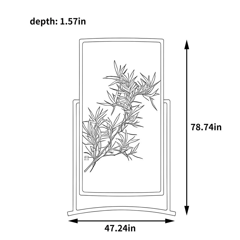 Paravent en bois de qualité supérieure, H 78,74 po x l 47,24 po x P 1,57 po