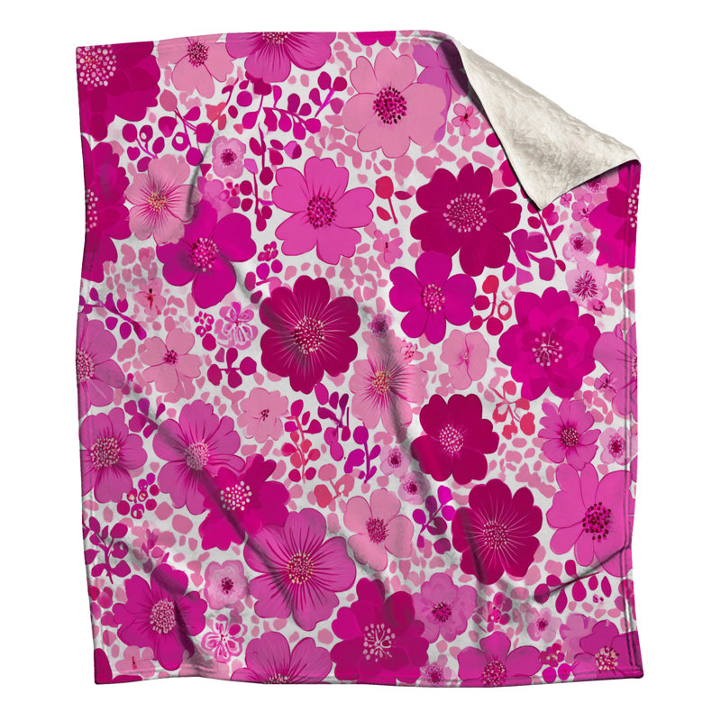Jeté Floral, L 60 po x l 50 po, Floral rouge / rose