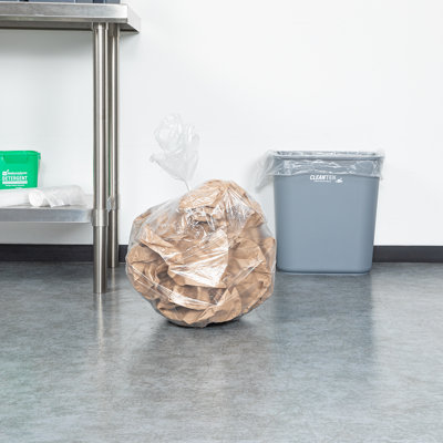Restaurantware Garbage Bags 1000 Pack of 13 Gallon Plastic Trash Liners Clear Waste Bags Leak-Proof Star-Sealed Bottom Commercial Trash Can Liners