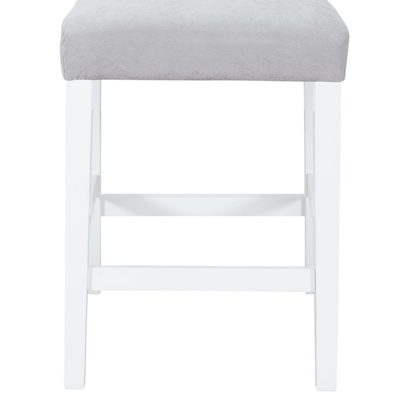 Tabourets de bar (ensemble de 2), Gris, Blanc