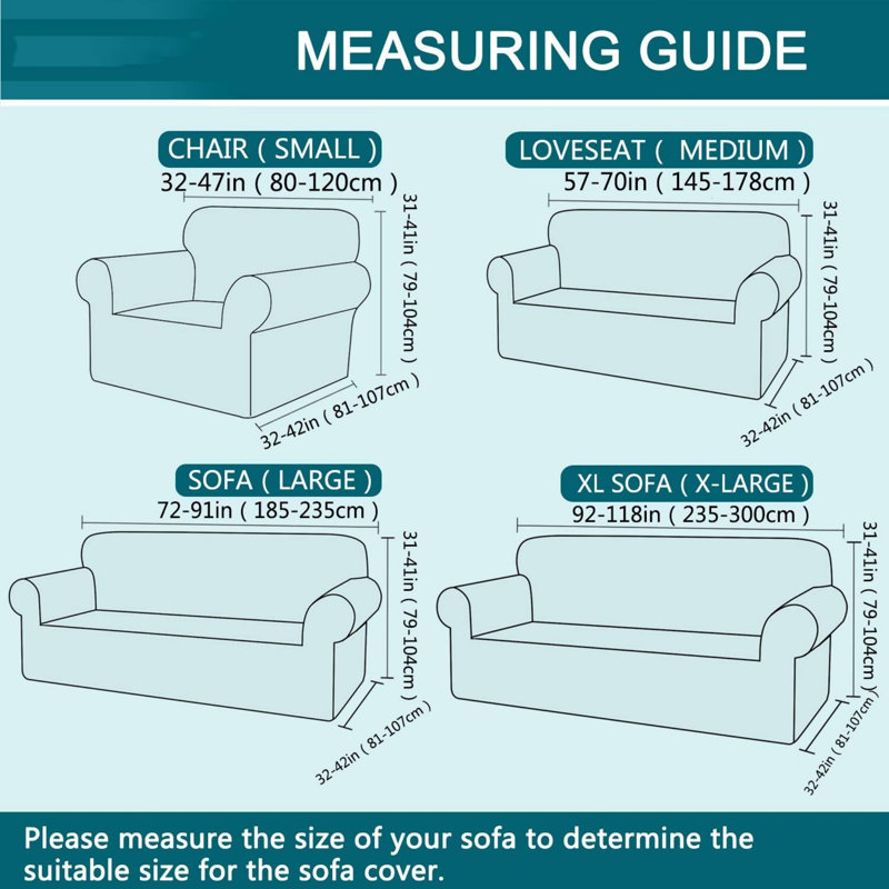 Polyester Box Cushion Sofa Slipcover, Green