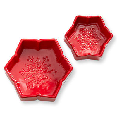 Christmas Snowflake Stoneware Ramekin Set 2
