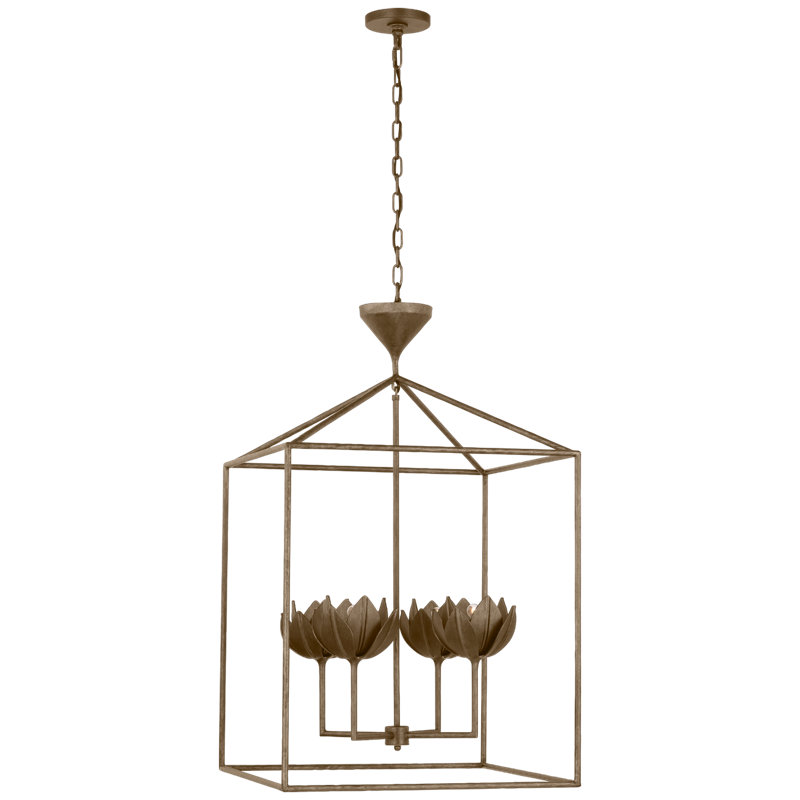 Alberto 4 - Light Chandelier, Antique Bronze Leaf, 39" H x 24" W x 24" D