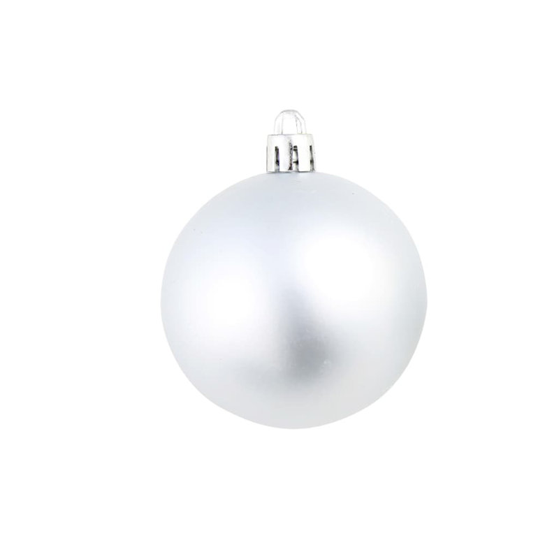 Ensemble de 100 boules de Noël en plastique argentées