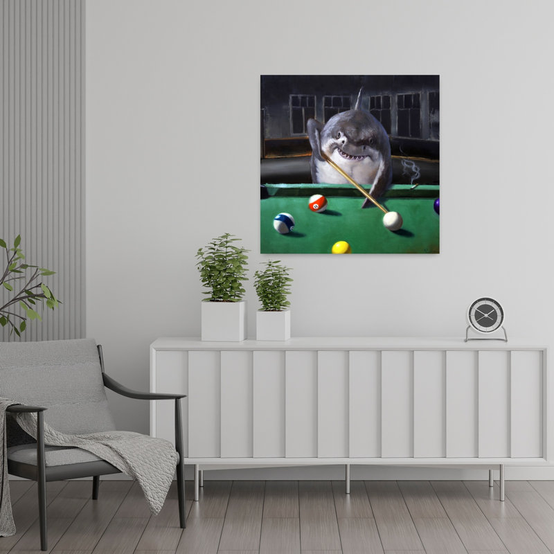 Pool Shark Contemporary Fish Urban Art, 24" H x 24" W