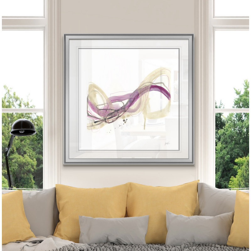 « wave equation ii », peinture, H 16 po x l 16 po x P 1,5 po, Encadrement argenté