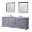 Meuble-lavabo double gris foncé 84 po X P 22 po D, comptoir en marbre de Carrare, ensemble de robinet et Miroirs