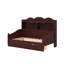 Lit de jour avec tiroirs de rangement et tablettes de tête de lit, lit de jour en bois de style rétro-75024609