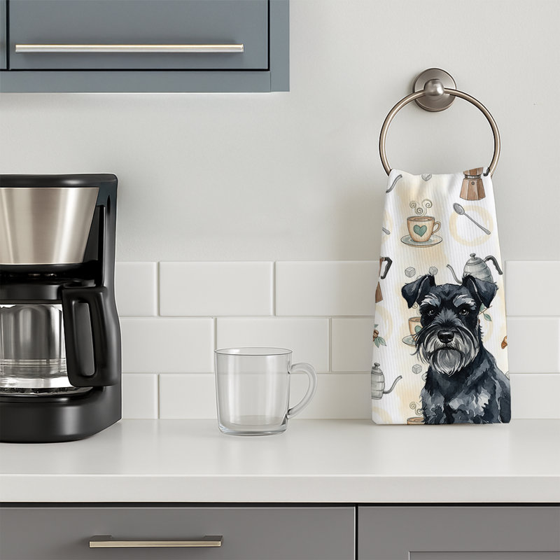 Serviette de cuisine noire Schnauzer, Schnauzer miniature noir