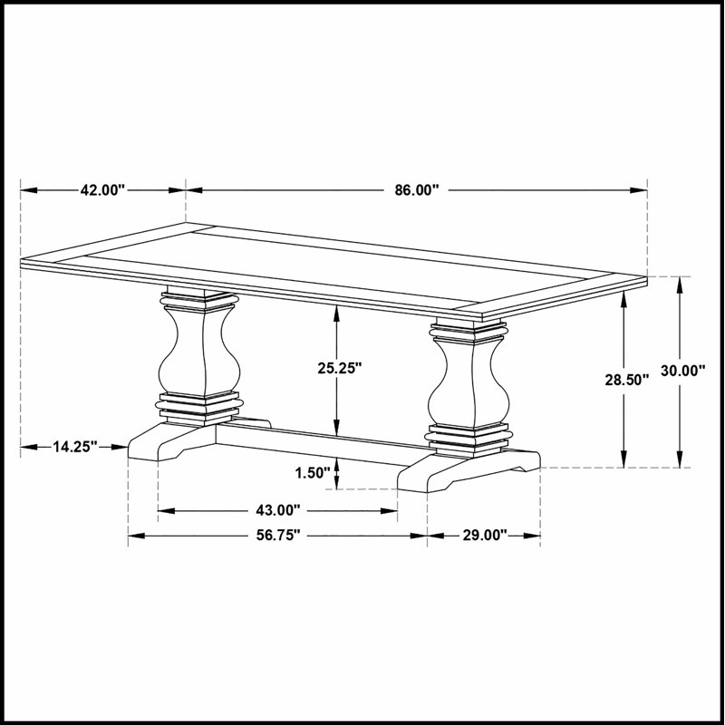 Table de salle à manger à double piédestal de style rustique et espresso rustique, alliant charme traditionnel et polyvalence moderne.