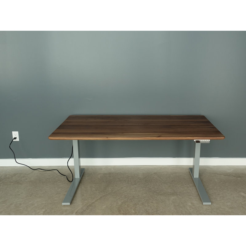 Bureau debout électrique à hauteur ajustable, H 50 po x l 60 po x P 30 po, Noyer
