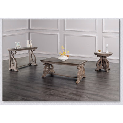 Table de bout ronde de style traditionnel 1pc avec pieds à volutes courbés, conception sculptée et structure en bois massif pour un décor élégant